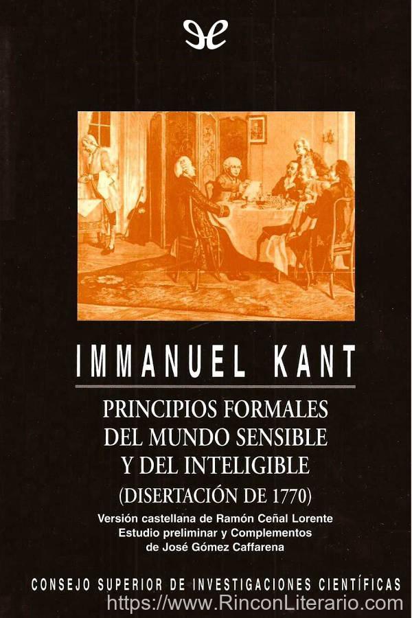 Principios formales del mundo sensible y del inteligible (Disertación de 1770)