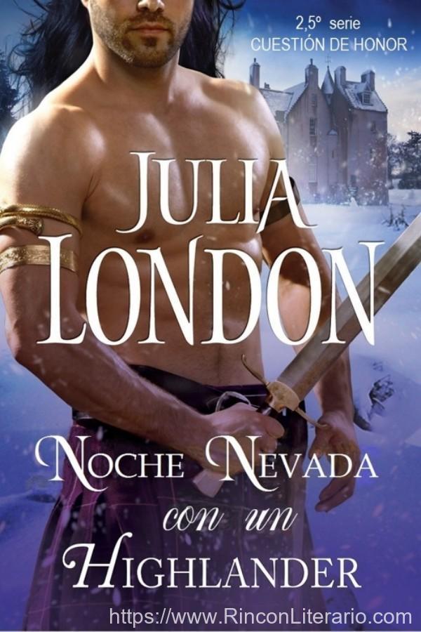 Noche nevada con un highlander