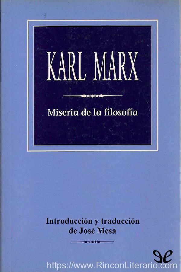 Miseria de la filosofía (José Mesa)