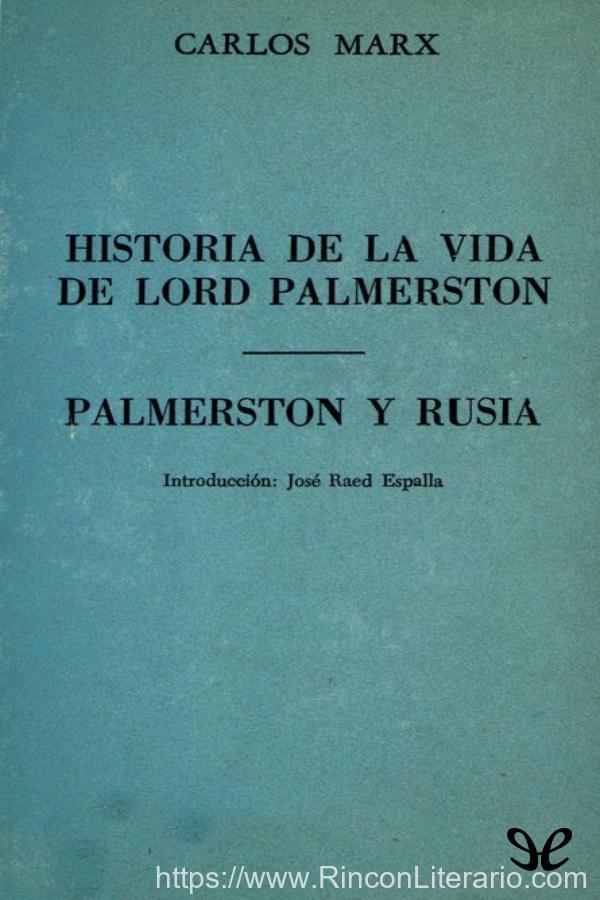 Historia de la vida de Lord Palmerston