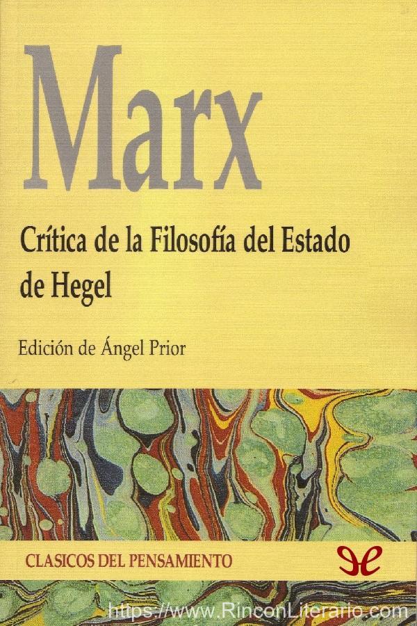 Crítica de la Filosofía del Estado de Hegel