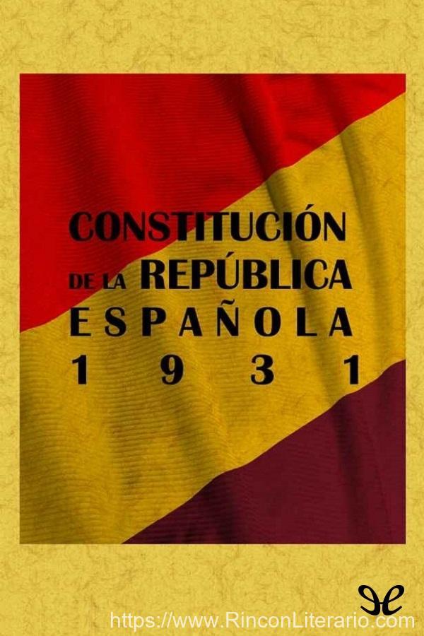 Constitución de la República española 1931