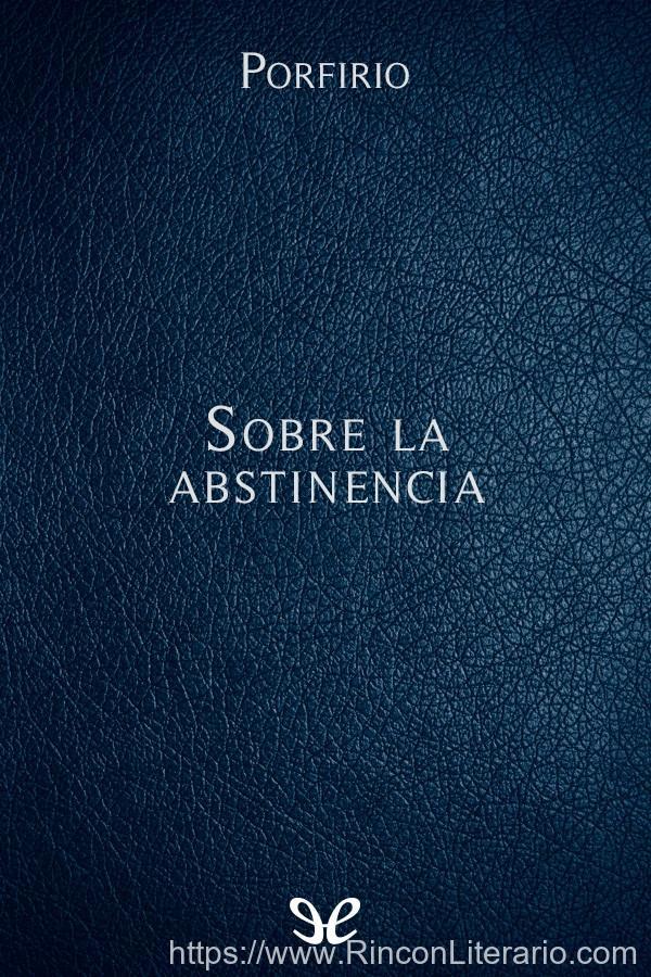 Sobre la abstinencia
