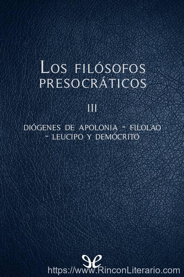 Los filósofos presocráticos III