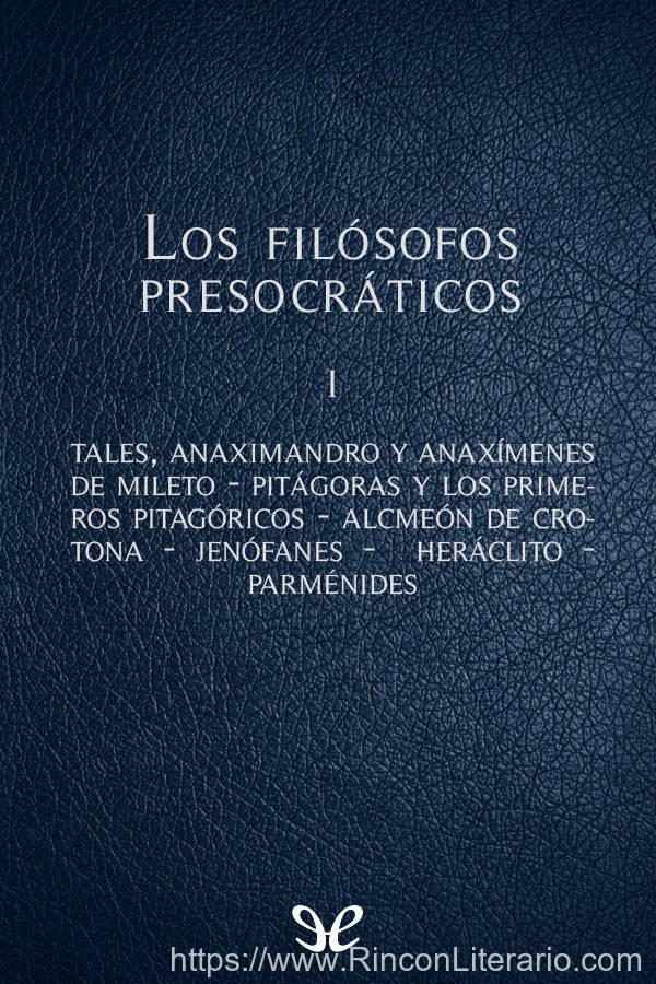 Los filósofos presocráticos I